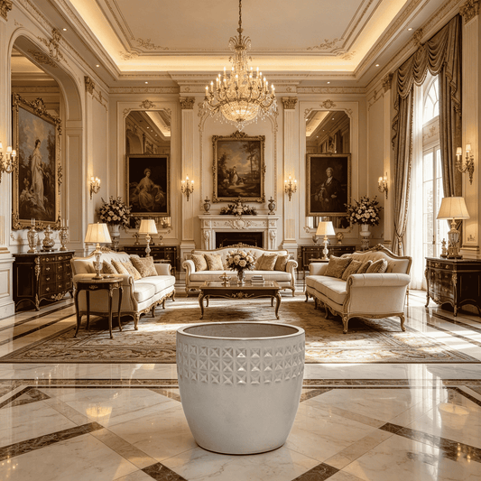 mudanjie 3pcs 9/12/15'' Diamond Pattern Ceramic Planter Set mdj pottery