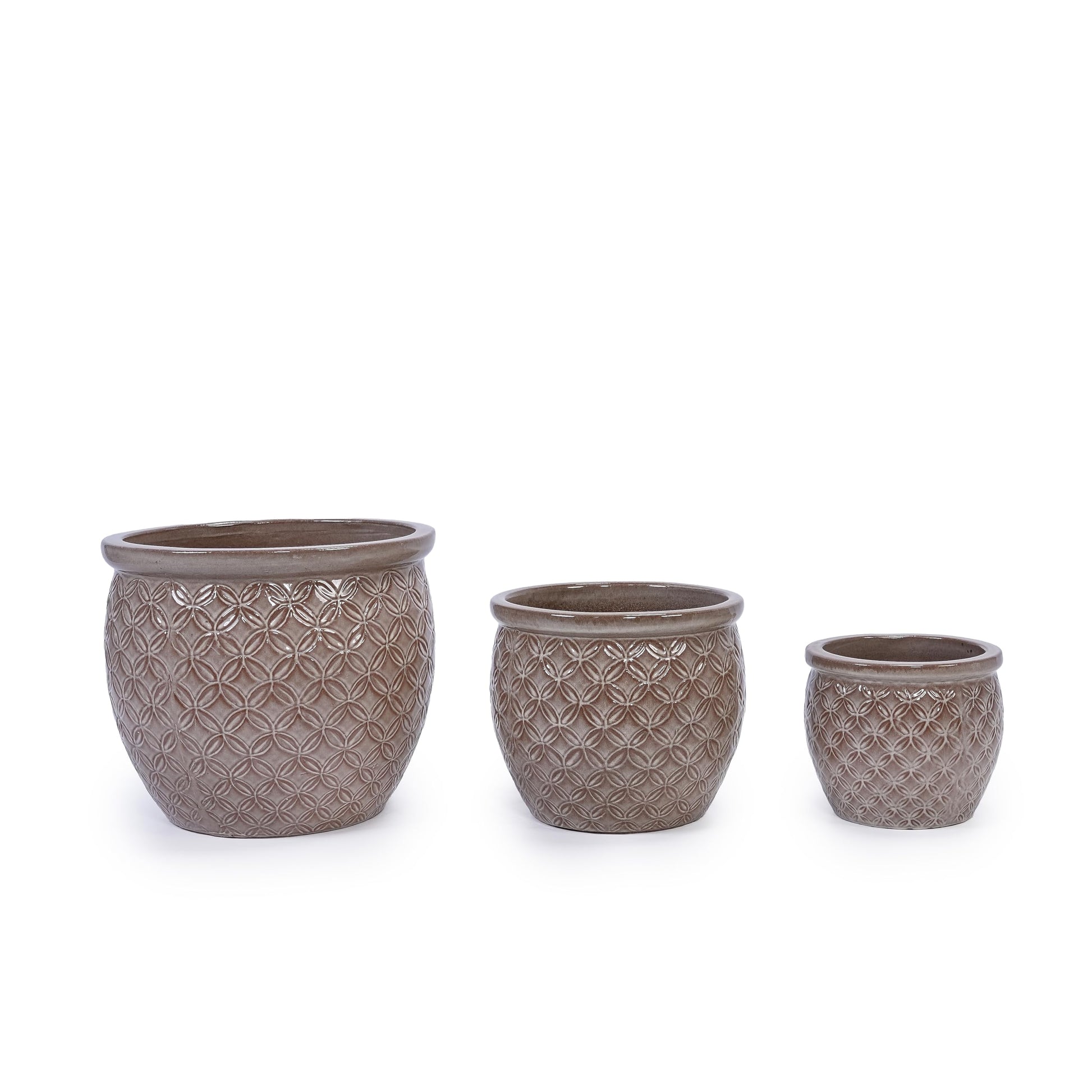 15 inch plant pot with drainage mudanjie 3pcs Quatrefoil Ceramic Planter with Drainage – Mudanjie