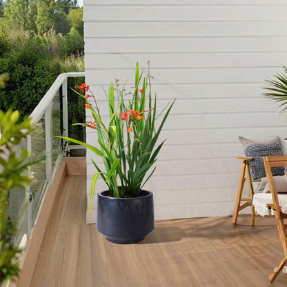 3-Piece Black Matte Ceramic Flowerpot Set, 15/11/9 inches, Breathable Clay, Suitable for Orchids, Succulent Cacti, Indoor and Outdoor Decorative windowsills or Bookshelves Generic