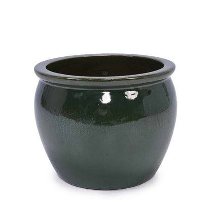 Mudanjie 3pcs 9+11+15'' Drum Shaped Vintage Ceramic Planter with Drainage