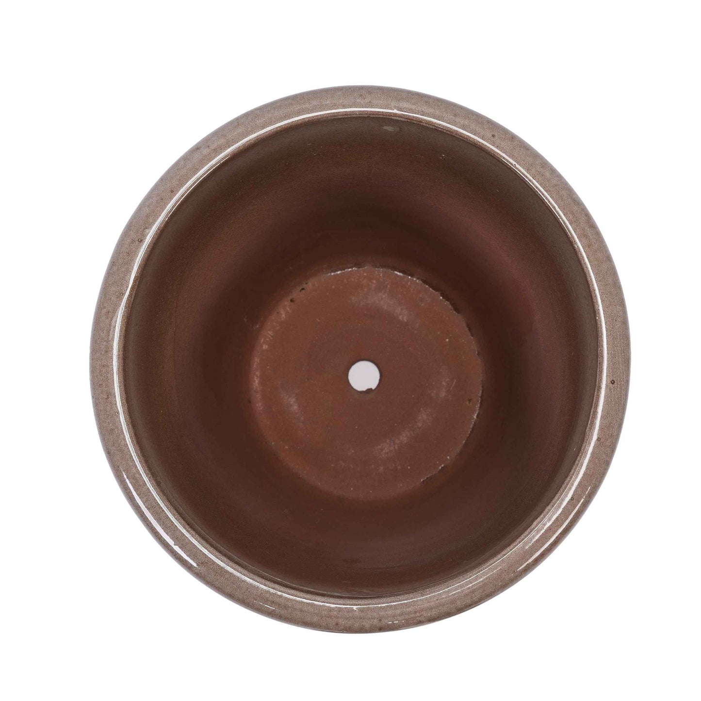 Mudanjie 3pcs 16/13/10'' Dark Brown Ribbed Ceramic Planter for Indoor Outdoor Decor