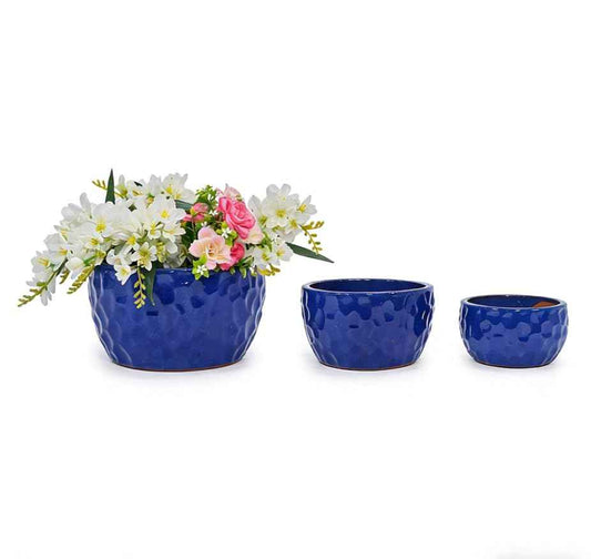 Mudanjie 3pcs 9+12+15'' Ceramic Planter Set with Drainage for Plants