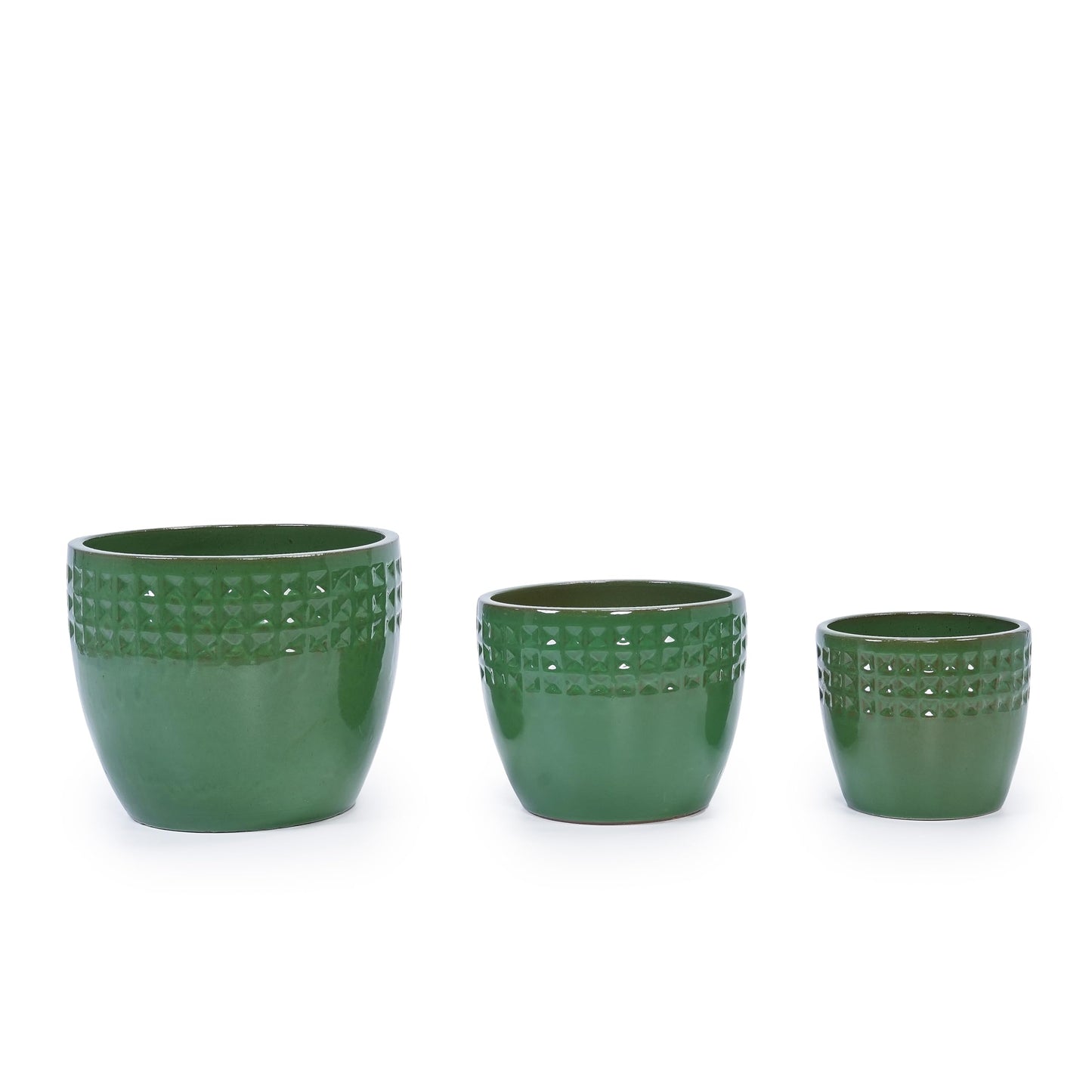 Set of 3 Ceramic Pots for Plants, 9/12/15 Inch, Quatrefoil Pattern Planters with Drainage Hole, Indoor and Outdoor Flower Pots for Pothos, Ivy, Succulent, Decorative Plant Gifts - Red Generic