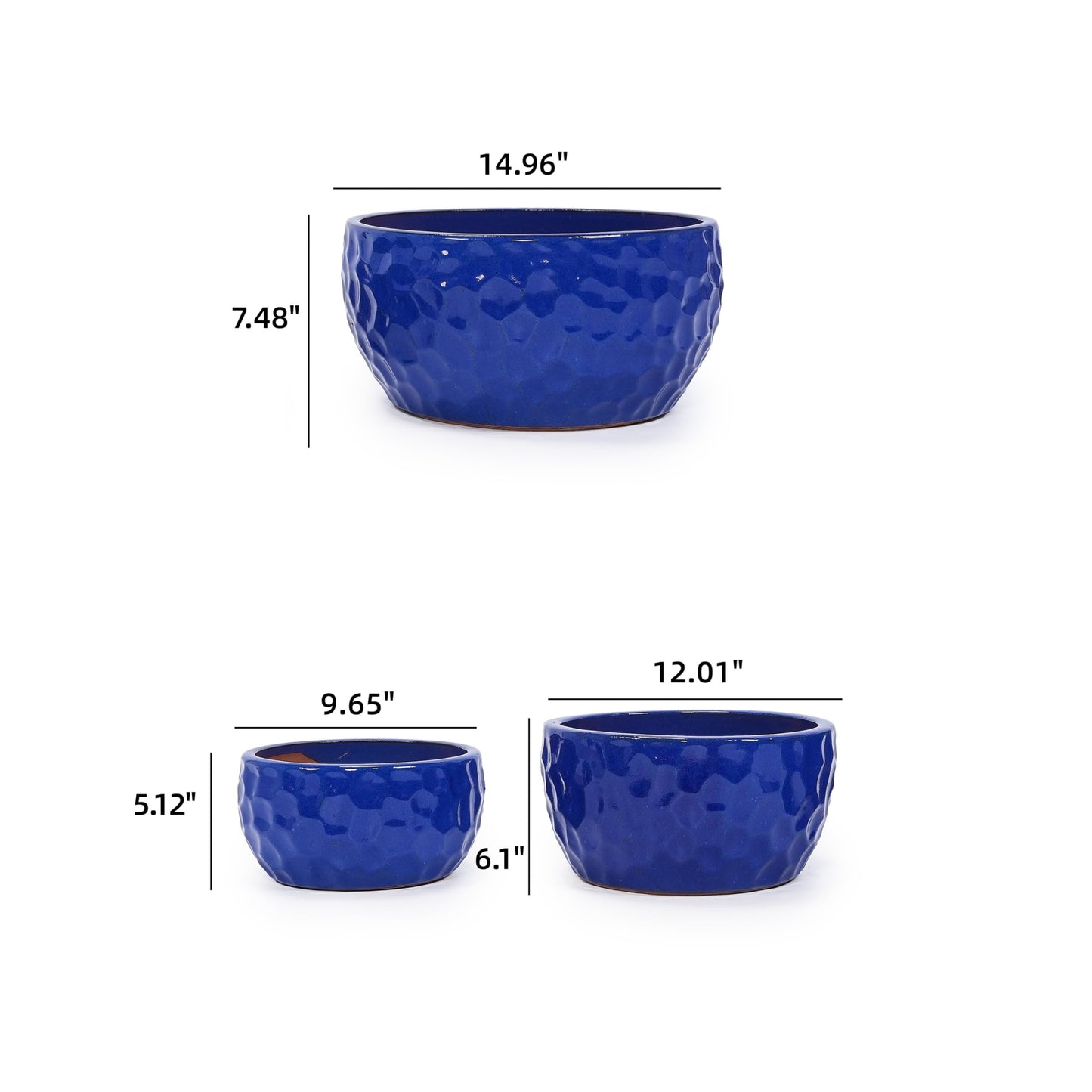 Ceramic Plant Pots, 9/12/15 Inch, Set of 3 Flower Pots with Drainage Hole, Planter for Plants Orchids Succulents Indoor/Outdoor, Decorative Plant Gifts Generic