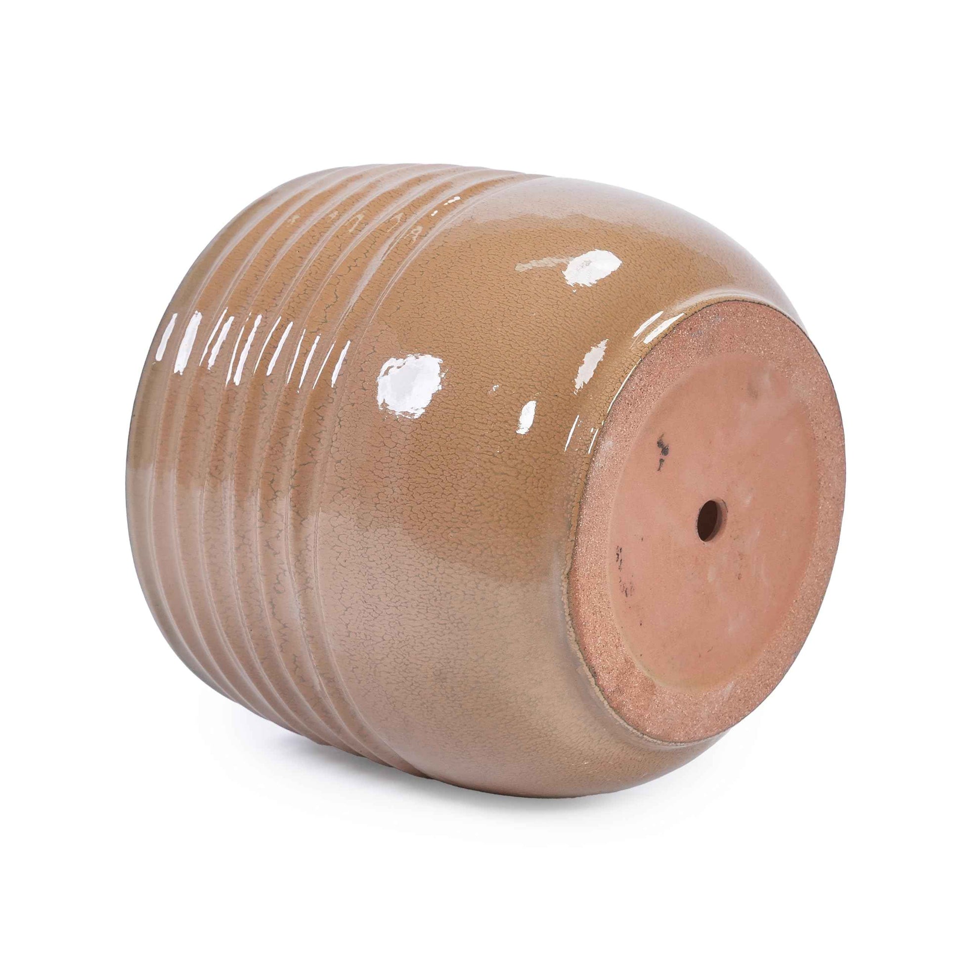Mudanjie 3pcs 8/11/14.57'' Ribbed Ceramic Planter Set with Drainage