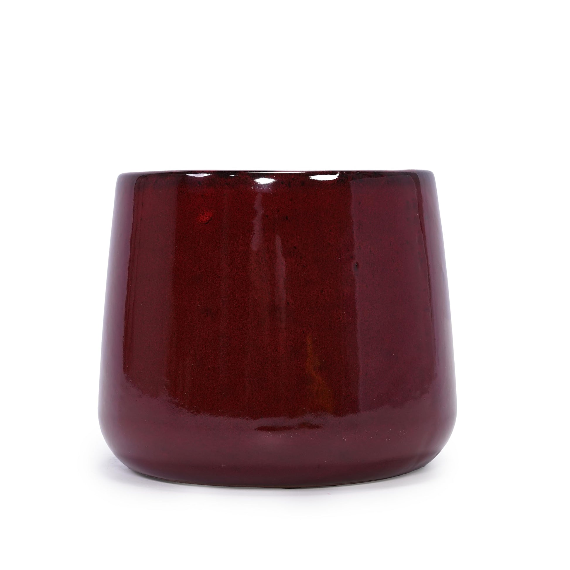 burgundy ceramic flower pots mudanjie 4pcs Vertical Texture Ceramic Planter with Drainage – Mudanjie