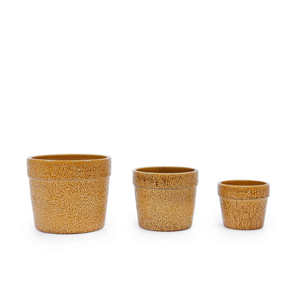 Mudanjie 3pcs 9/12/15'' Glossy Ceramic Planter with Drainage