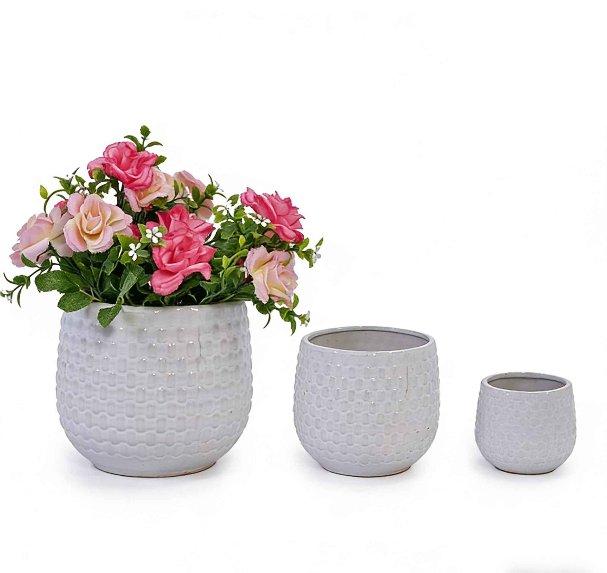 mudanjie 3pcs Modern Ceramic Plant Pots with Drainage – Mudanjie