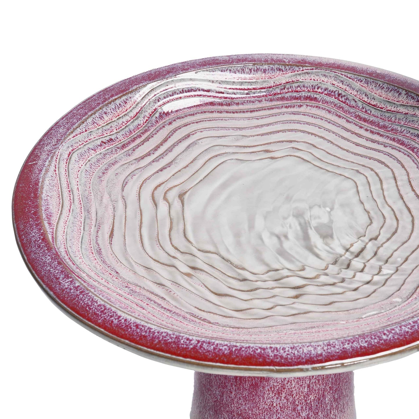 Mudanjie 17'' Ceramic Bird Bath for Outside, Tall Lightweight Pedestal Birdbath Floral Pattern