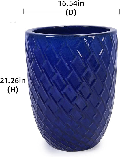 Mudanjie 16.54 Inch Ceramic Planter with Drainage Hole for Indoor & Outdoor Generic