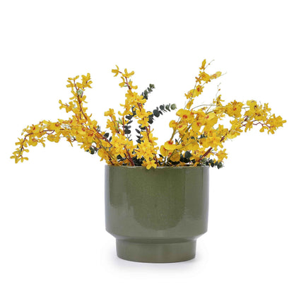 Mudanjie 3pcs 9/12/15'' Glazed Ceramic Planter with Drainage
