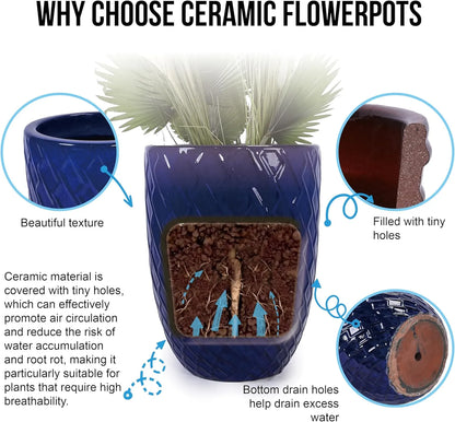 Mudanjie 16.54 Inch Ceramic Planter with Drainage Hole for Indoor & Outdoor Generic