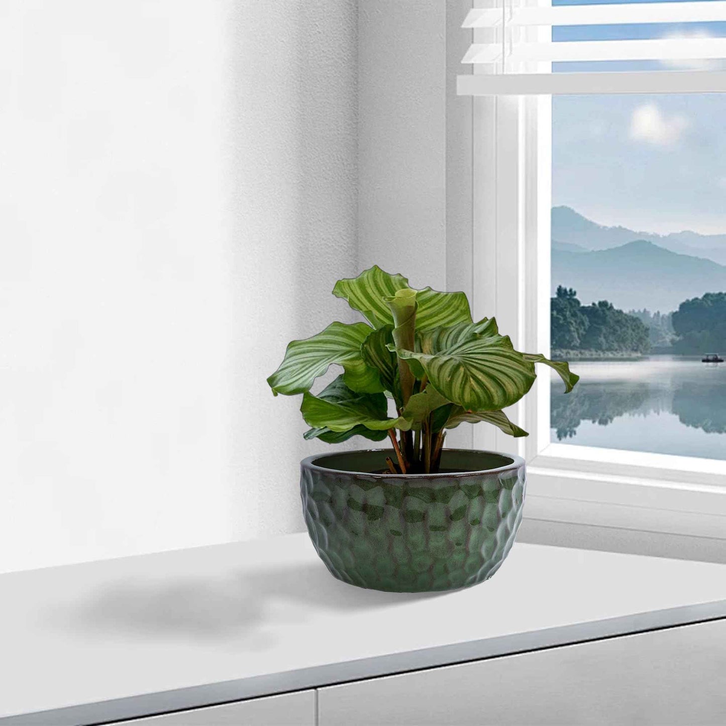 Mudanjie 3pcs 9+12+15'' Ceramic Planter Set with Drainage for Plants