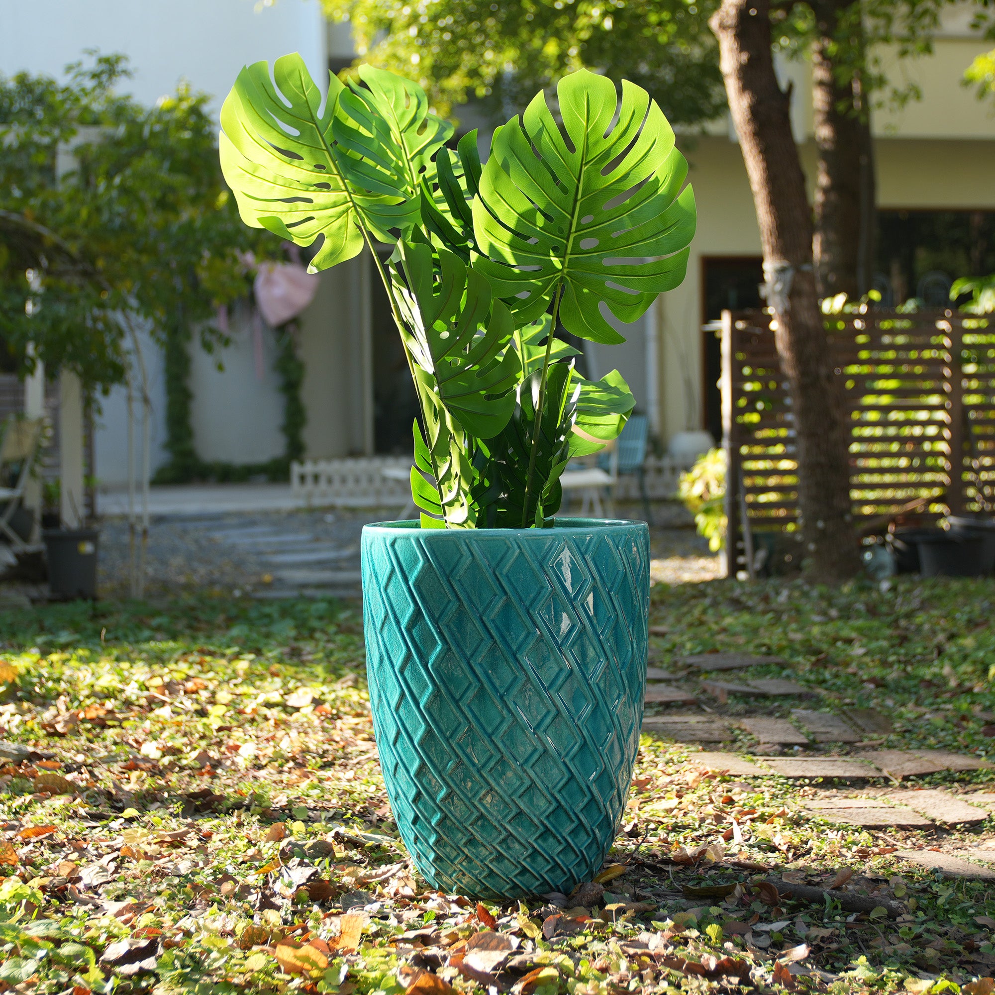 Mudanjie 16.54 Inch Ceramic Planter with Drainage Hole for Indoor & Outdoor Generic