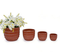 mudanjie 4pcs 5.31-14.17'' Handmade Ceramic Planter Set with Drainage