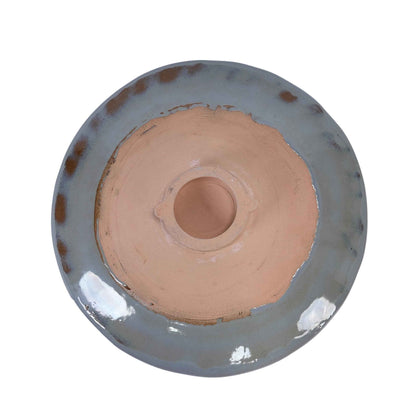 Mudanjie 17'' Ceramic Bird Bath for Outside, Tall Lightweight Pedestal Birdbath Floral Pattern