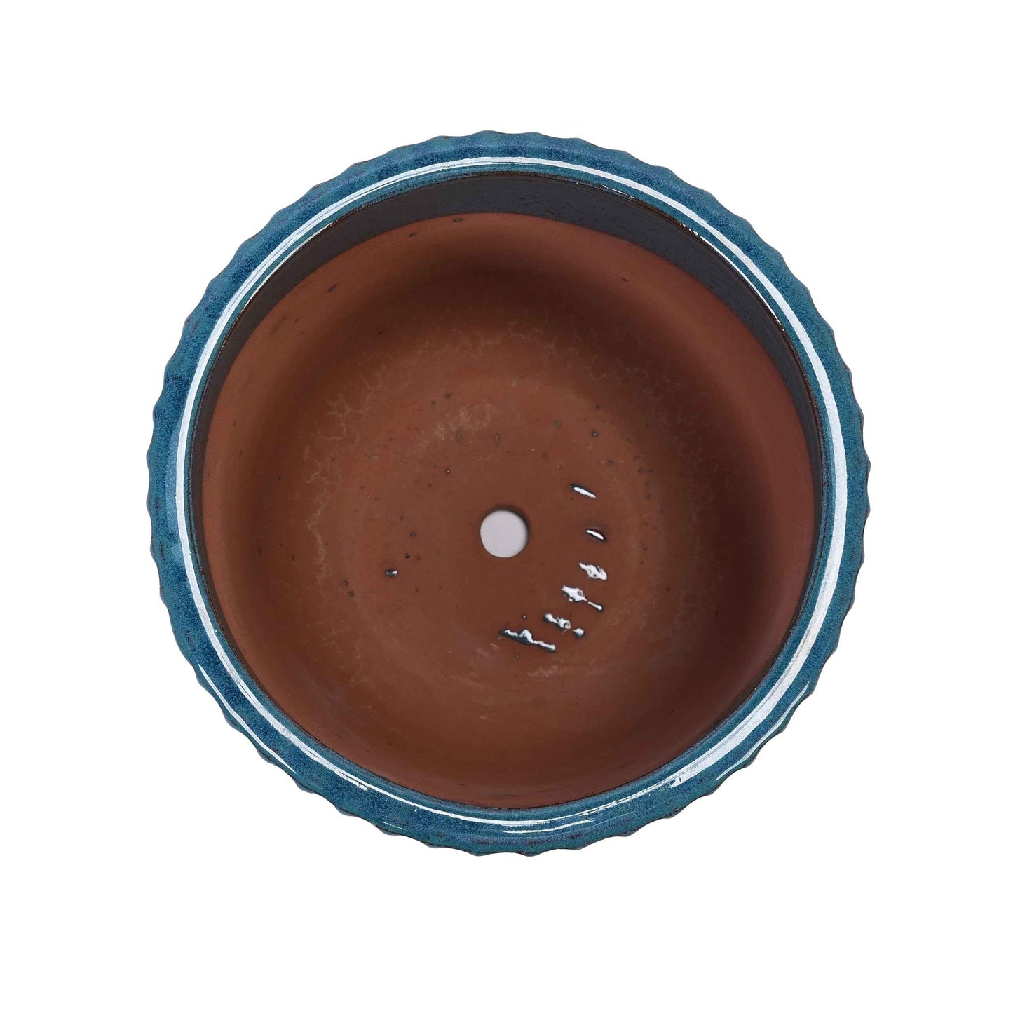 Mudanjie 3pcs 9/12/15'' Ribbed Glazed Ceramic Planter with Drainage