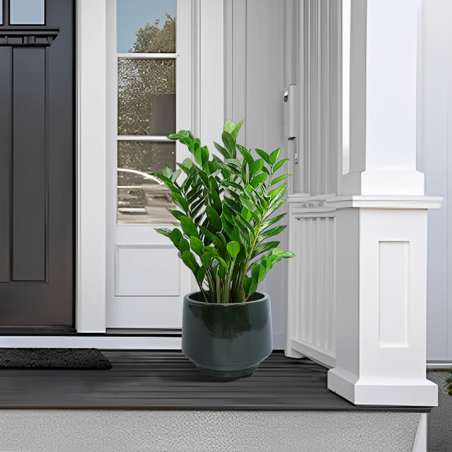 3-Piece Black Matte Ceramic Flowerpot Set, 15/11/9 inches, Breathable Clay, Suitable for Orchids, Succulent Cacti, Indoor and Outdoor Decorative windowsills or Bookshelves Generic