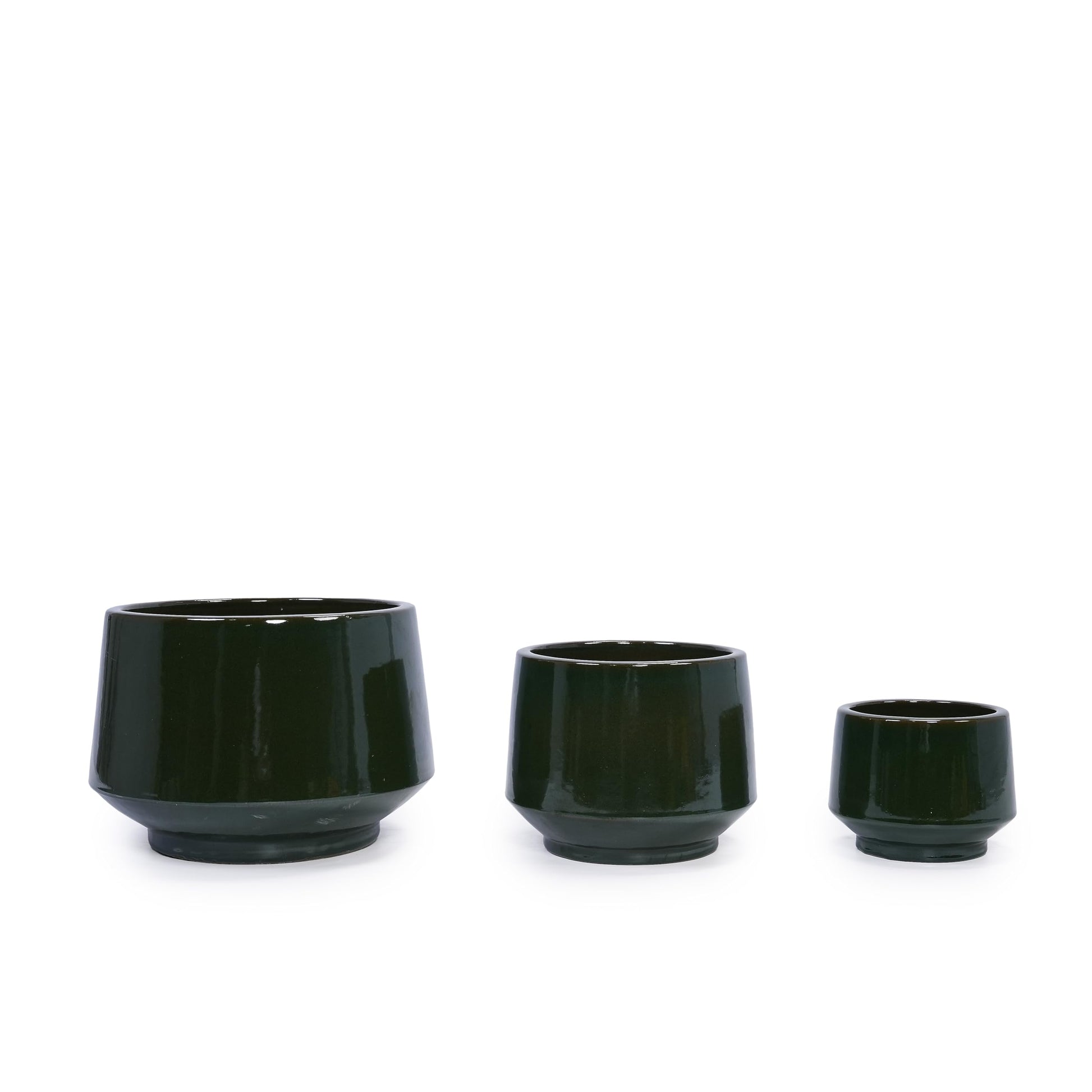 3-Piece Black Matte Ceramic Flowerpot Set, 15/11/9 inches, Breathable Clay, Suitable for Orchids, Succulent Cacti, Indoor and Outdoor Decorative windowsills or Bookshelves Generic