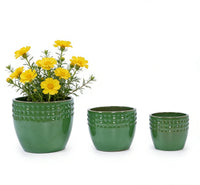 mudanjie 3pcs 9/12/15'' Diamond Pattern Ceramic Planter Set