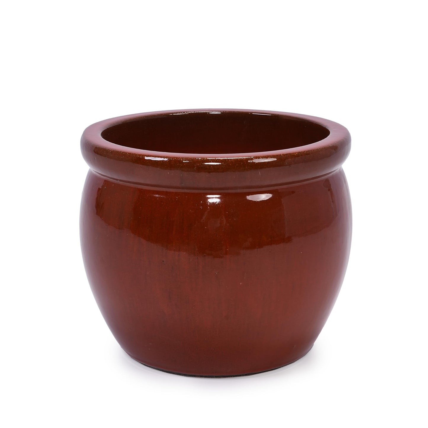 Ceramic Plant Pots, 9+11+15 Inches, Set of 3, Drum Shaped Flower Pots with Drainage Hole, Single-Sided Glazed Breathable Planters for Indoor/Outdoor Plants, Vintage Decorative Pots Generic