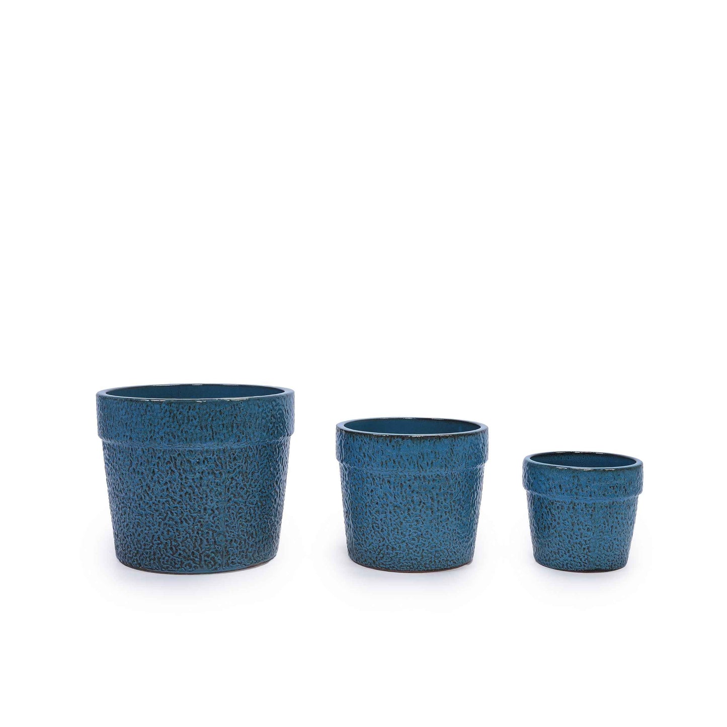 Mudanjie 3pcs 9/12/15'' Glossy Ceramic Planter with Drainage