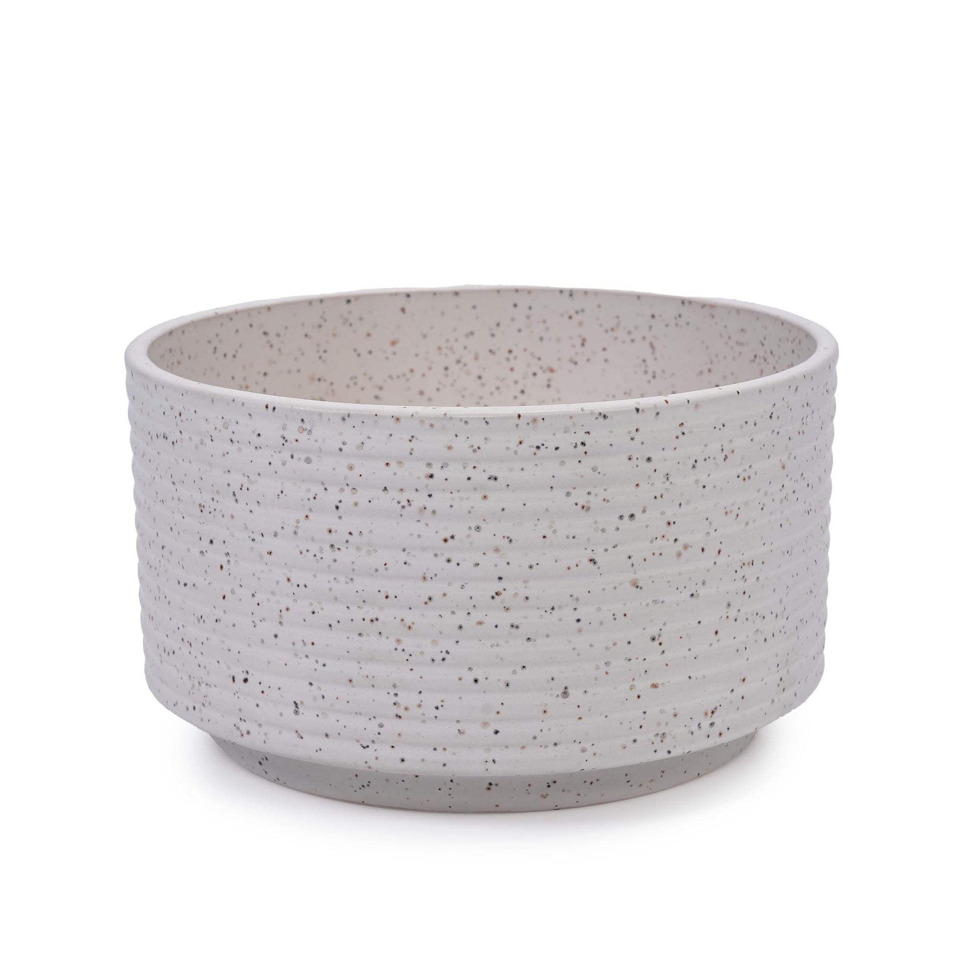 2pcs White Vertical Ridged Ceramic Planter Set, 11"&8" Non-Porous Clay for Succulents Orchids, Indoor Outdoor Decor Generic
