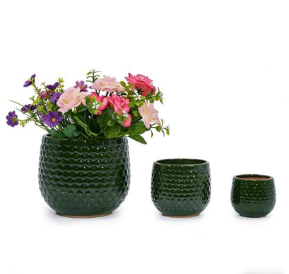 Mudanjie 3pcs 5+7+9'' Modern Ceramic Plant Pots with Drainage