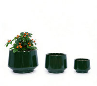 mudanjie 3-Piece 9/11/15'' Matte Ceramic Planter Set, Breathable Clay