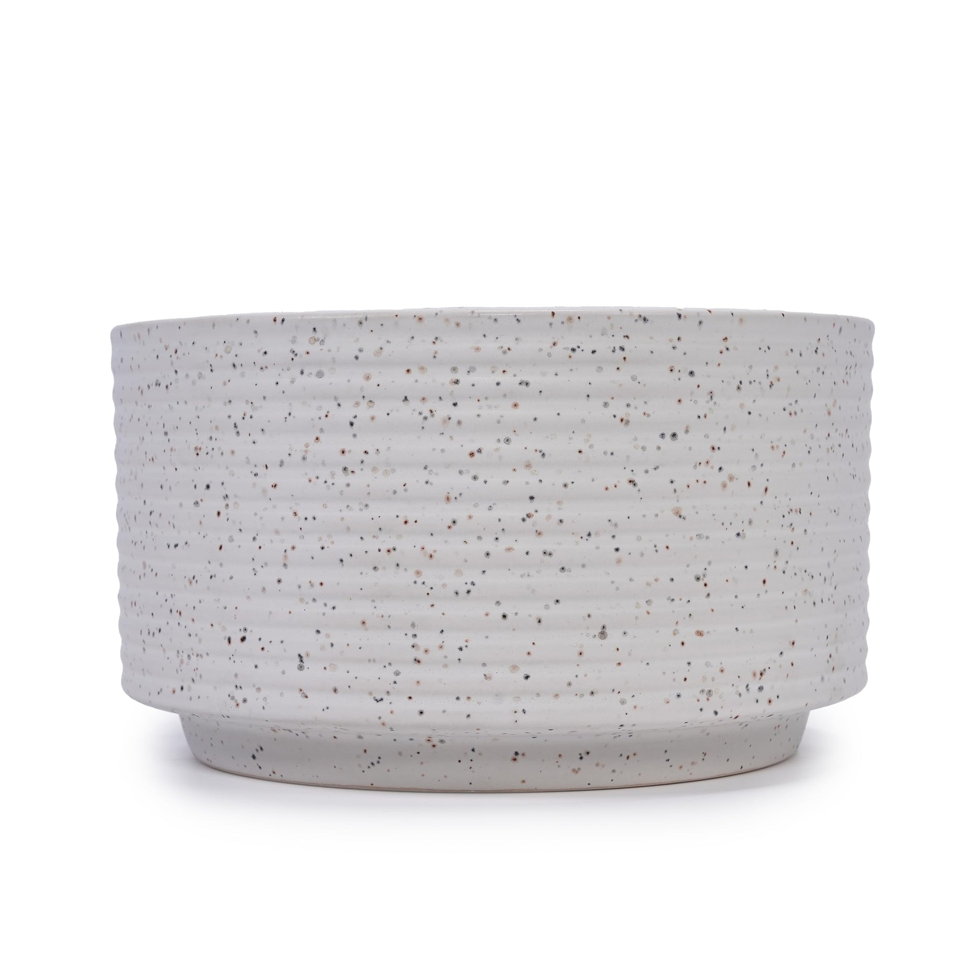 2pcs White Vertical Ridged Ceramic Planter Set, 11"&8" Non-Porous Clay for Succulents Orchids, Indoor Outdoor Decor Generic