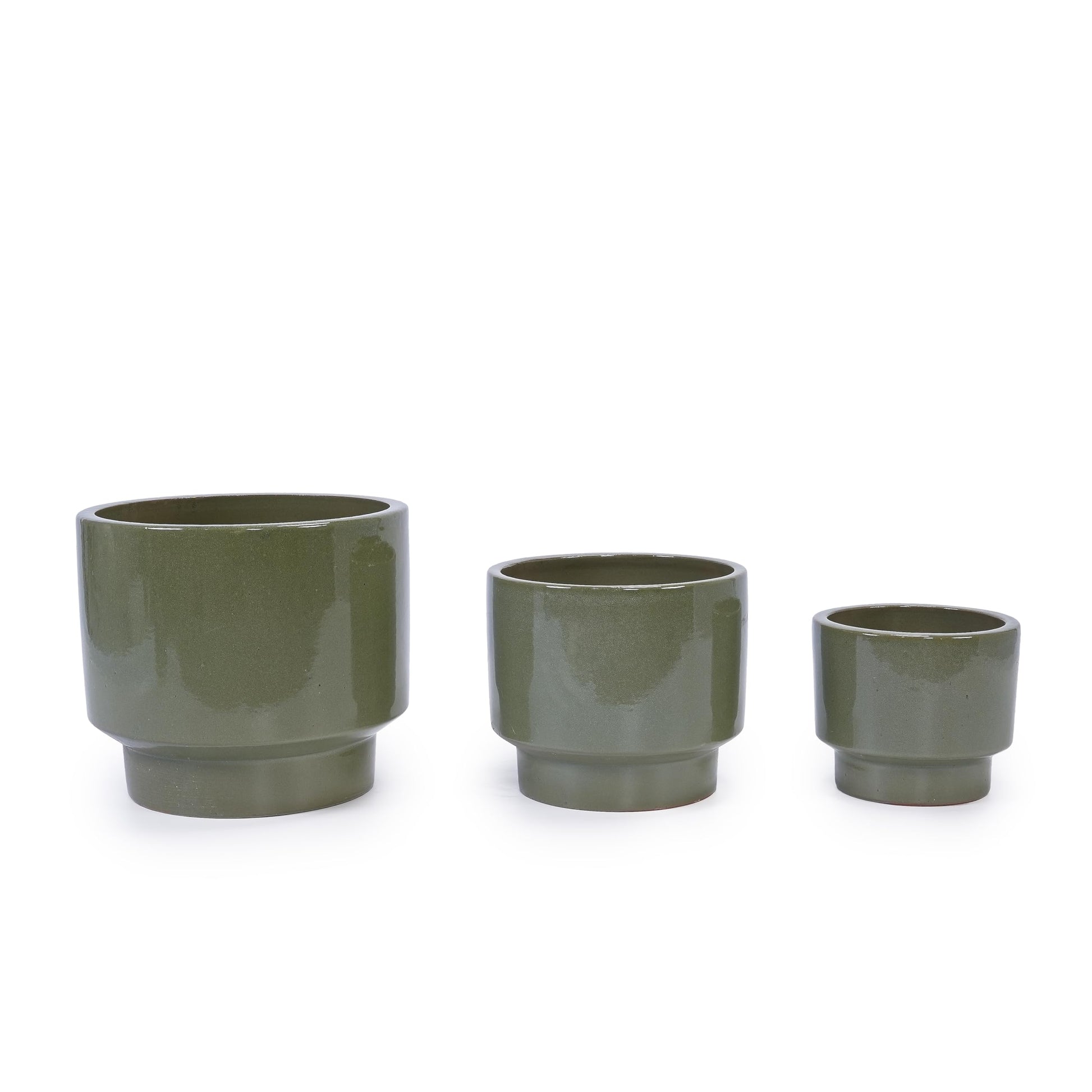 3pcs Blue Ceramic Planter, Solid Glazed Ceramic Flower Pots with Drainage Holes, 9"/12"/15" for Orchids & Succulents, Indoor Outdoor Shelf Patio Decor Generic