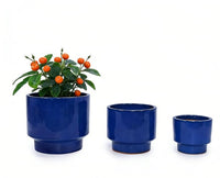 mudanjie 3pcs 9/12/15'' Glazed Ceramic Planter with Drainage