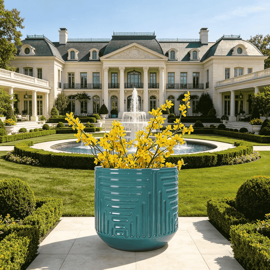 Mudanjie16.14'' Cylinder Ceramic Planter with Drainage for Indoor Outdoor Plants